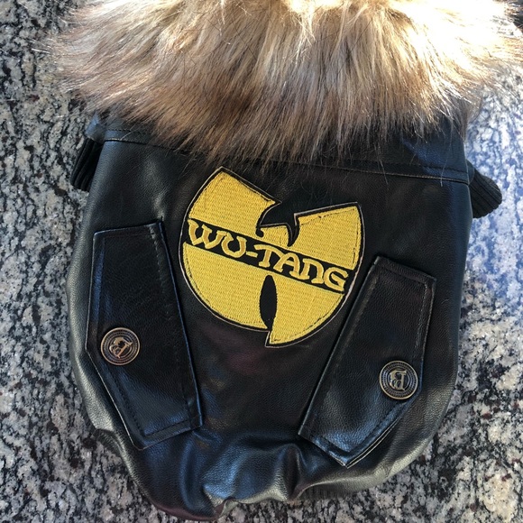 Wu-Tang dog music rap fur leather lux embroidered dog cat pet medium hip hop s - Picture 2 of 6
